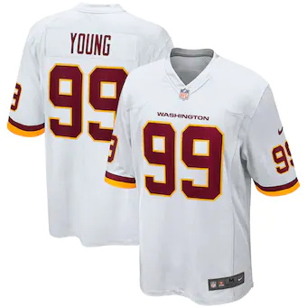 mens nike chase young white washington football team player